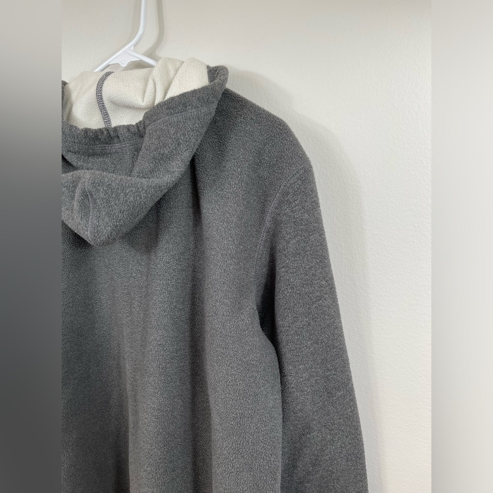 Gray Hooded Jacket Fleece Button Closure Women by Lauren Ralph Lauren Size L - Picture 11 of 15